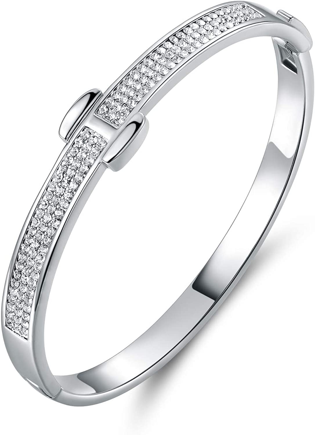 Bazel 18K Gold Plated Crystal Belt Bangle for Women (Gold) - Image 1